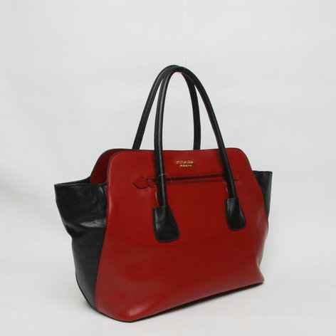 2014 Prada Original Soft Calfskin Tote Bag BN2673 darkred